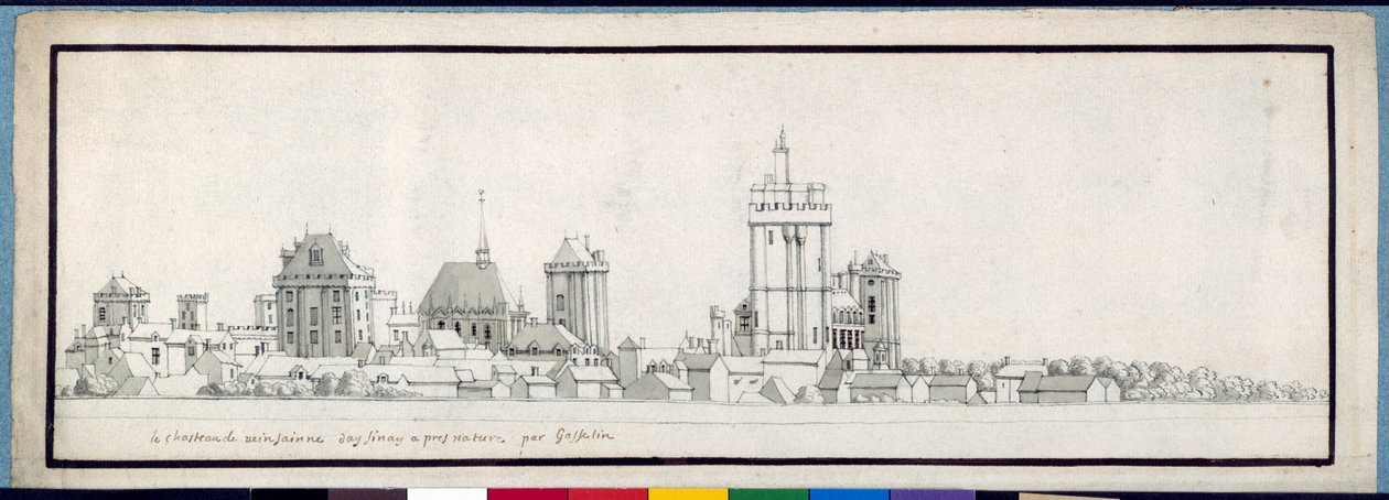 Chateau de Vincennes (penna och bläck med tvätt på papper) av Noel Gasselin