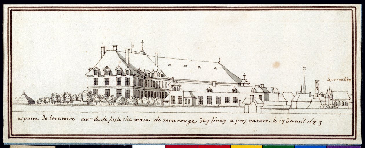 Oratorierna och Karmelitkyrkan (penna och bläck med tvätt på papper) av Noel Gasselin