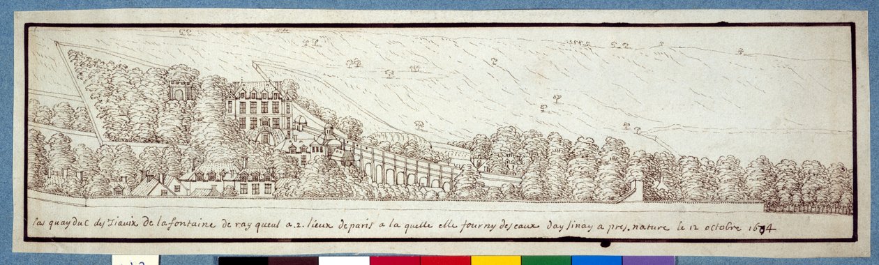 Akvedukten vid Arcueil (penna och bläck på papper) av Noel Gasselin