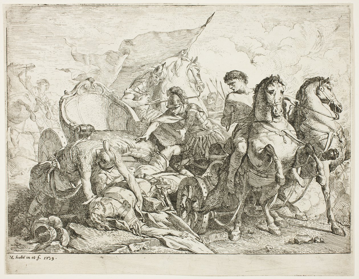 Antiochus faller från sin vagn av Noel Halle