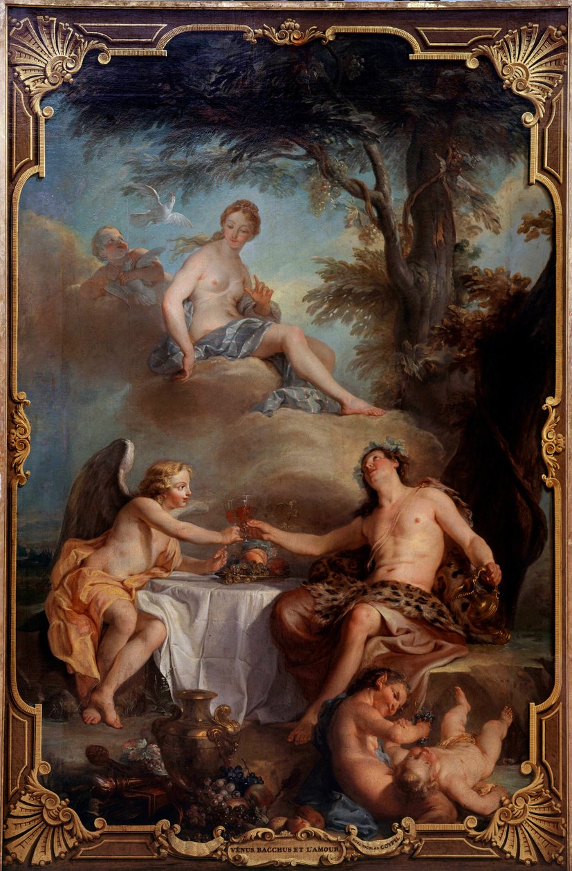Venus, Bacchus och kärlek. Målning av Nicolas Coypel (1690-1734) av Noel Nicholas Coypel