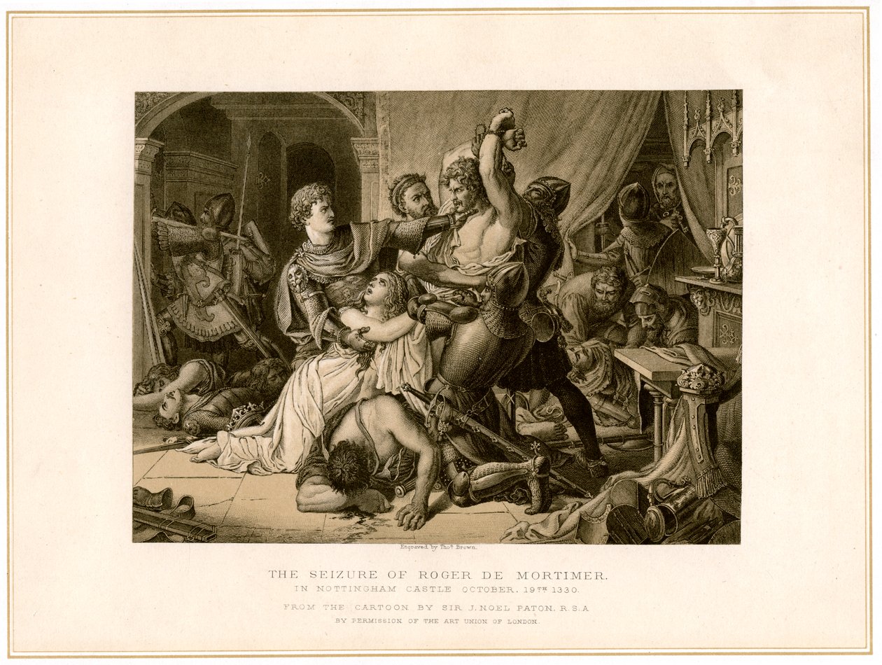 Beslagtagandet av Roger de Mortimer 1287-1330 vid Nottingham Castle, 1800-talet. av Noel Paton