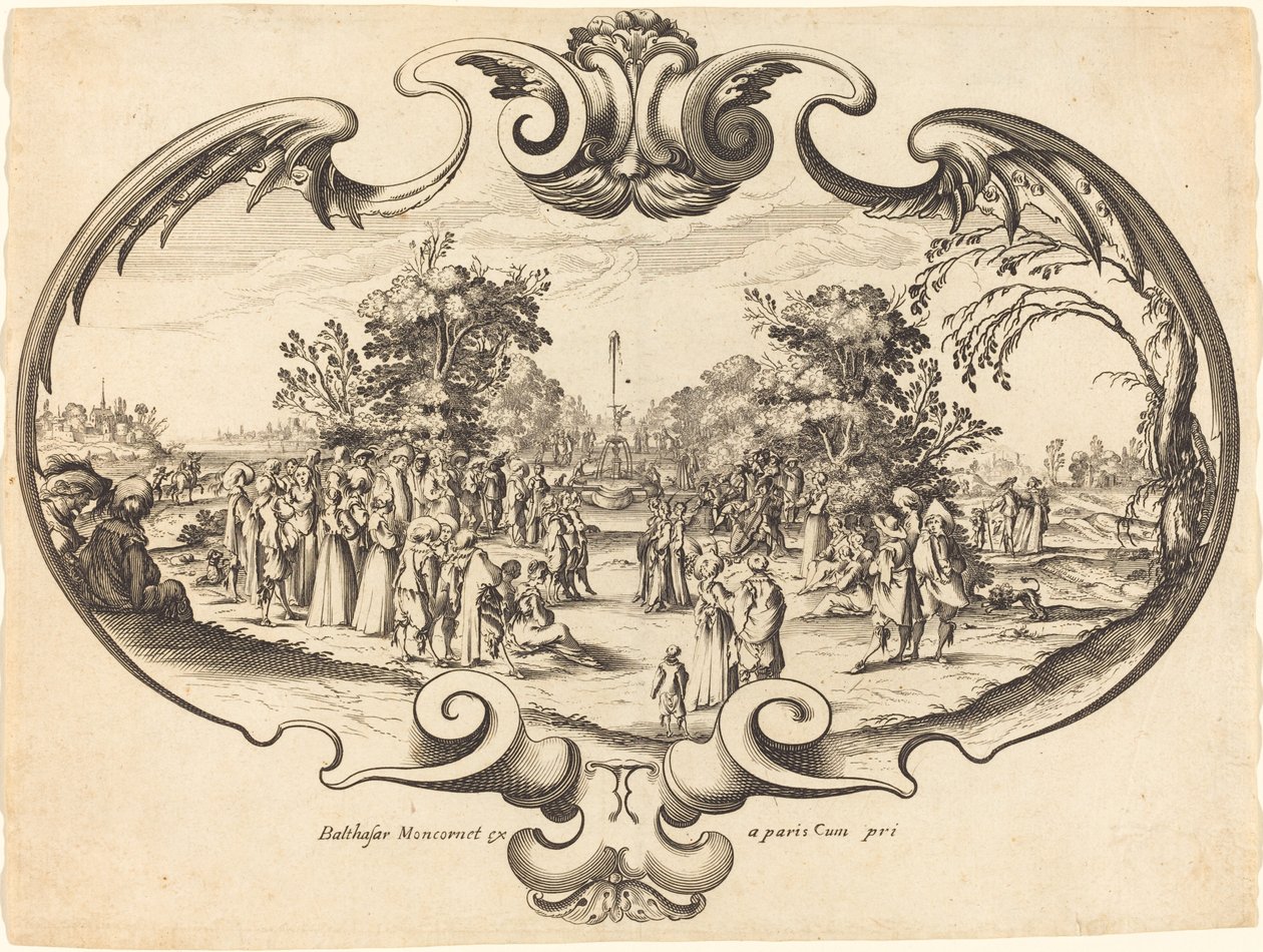 Design for a Fan: Courtly Figures in a Landscape av Noël Cochin