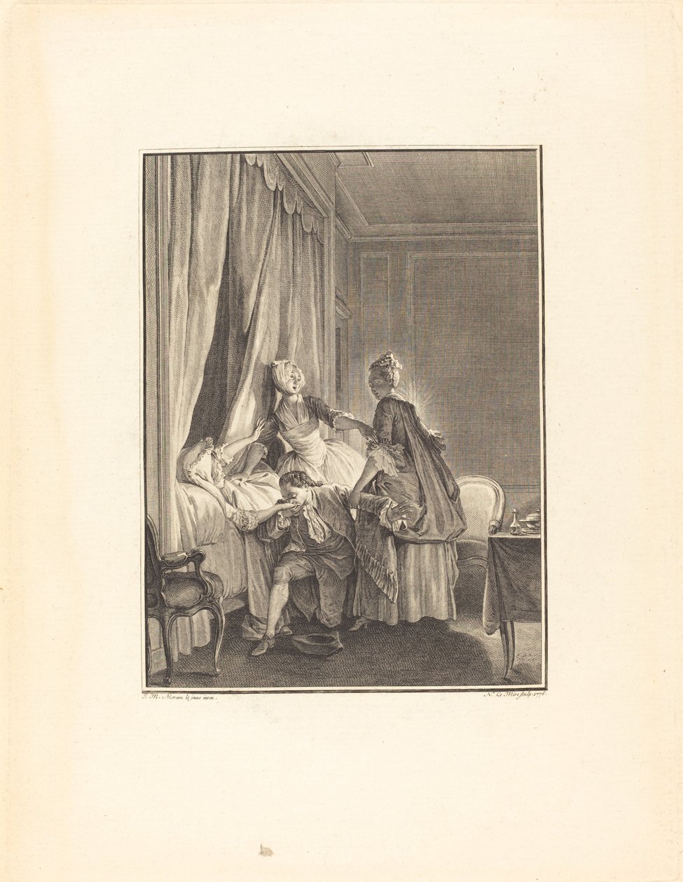 Kärlekens ympning av Noël Le Mire after Jean Michel Moreau