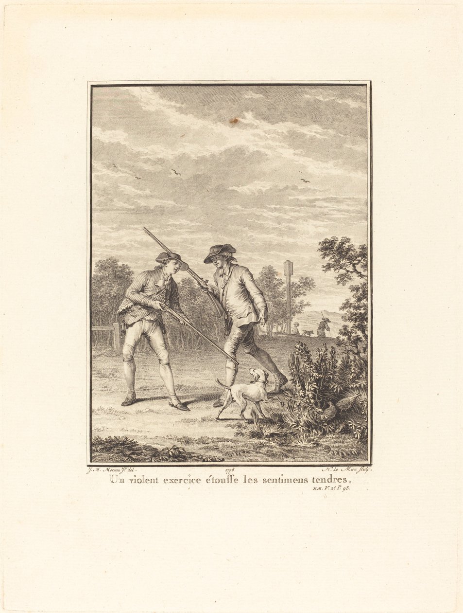 Våldsam träning kväver ömma känslor av Noël Le Mire after Jean Michel Moreau