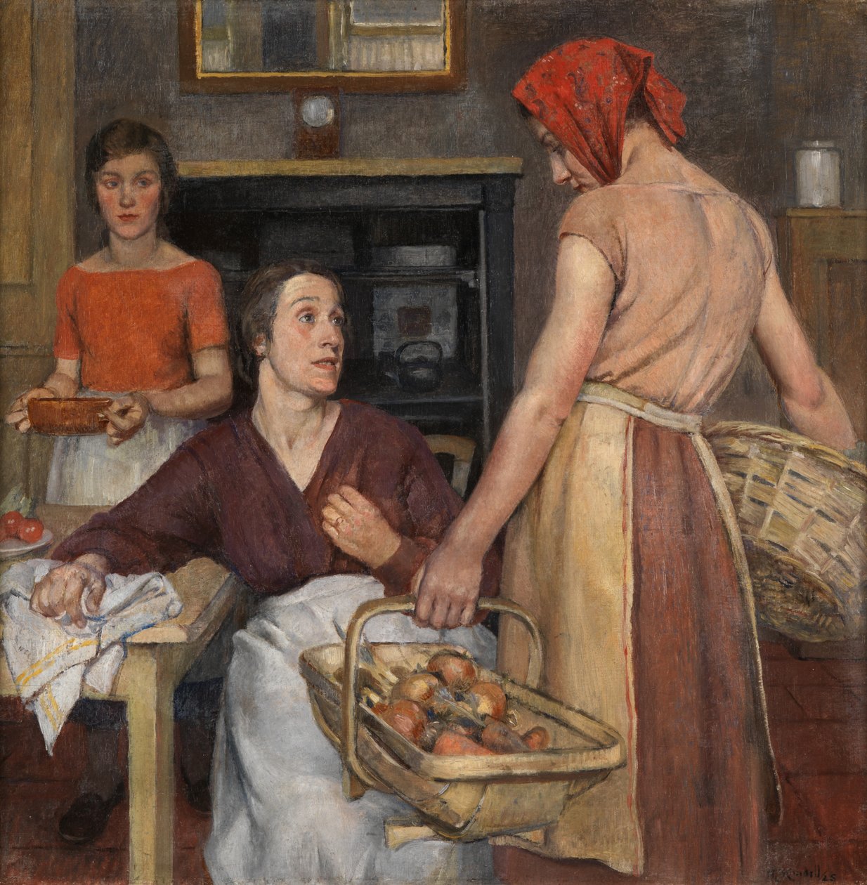 The Kitchen (olja på duk) av Nora Lucy Mowbray Cundell