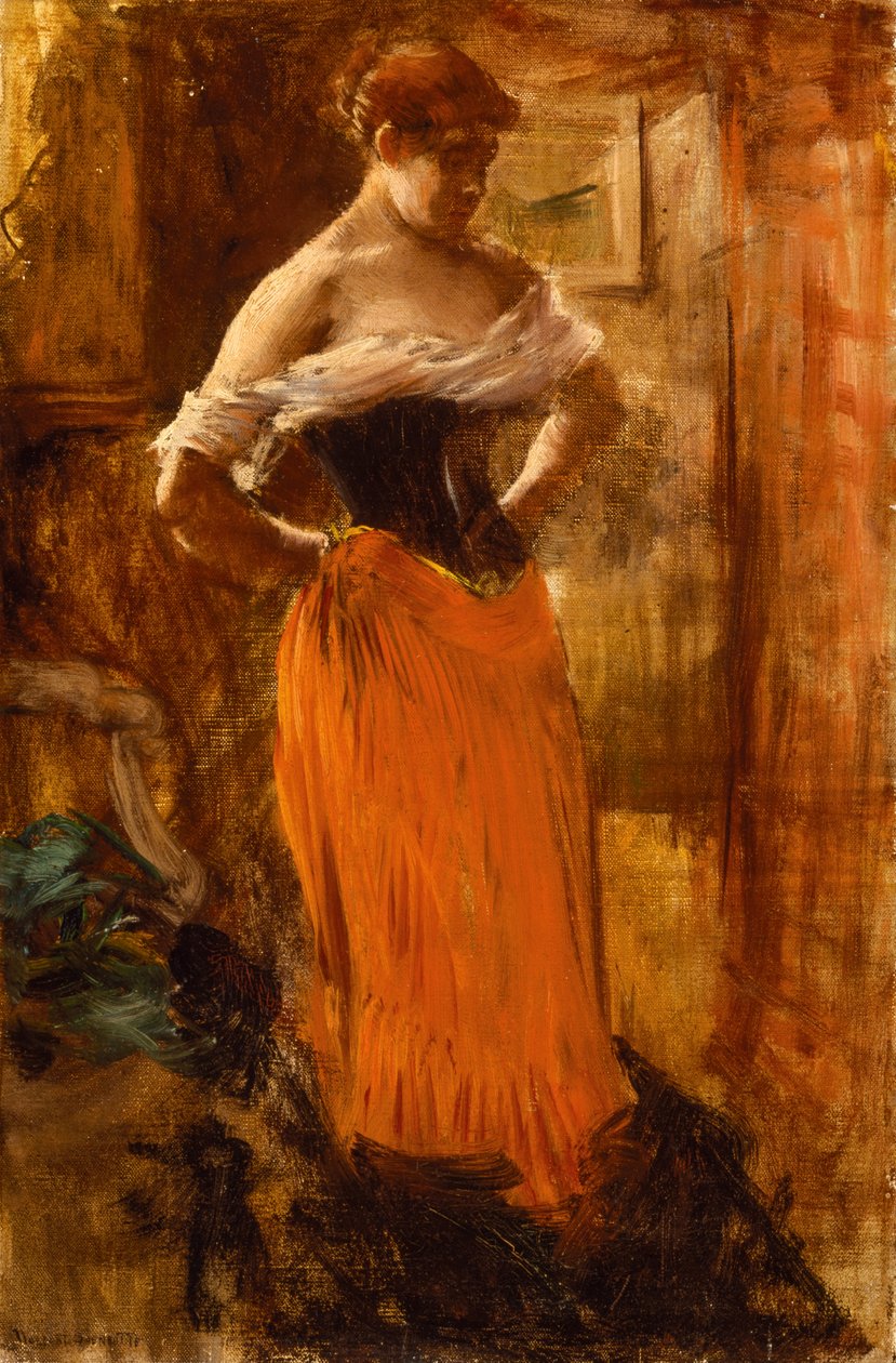 La Toilette (olja på duk) av Norbert Goeneutte