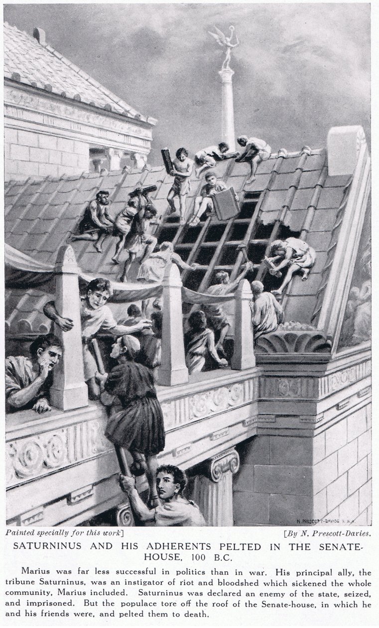Saturninus och hans anhängare kastade i senatshuset 100 f.Kr av Norman Prescott Davies