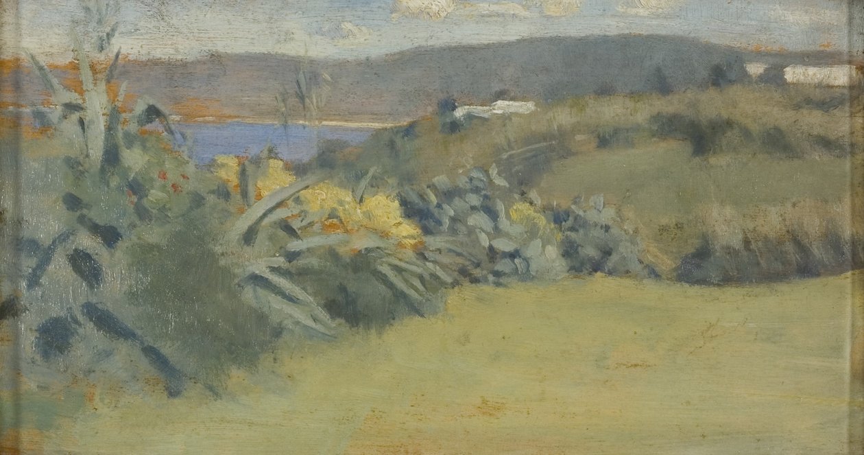 Tangier Landscape, ca 1885 (olja på panel) av Norman Garstin