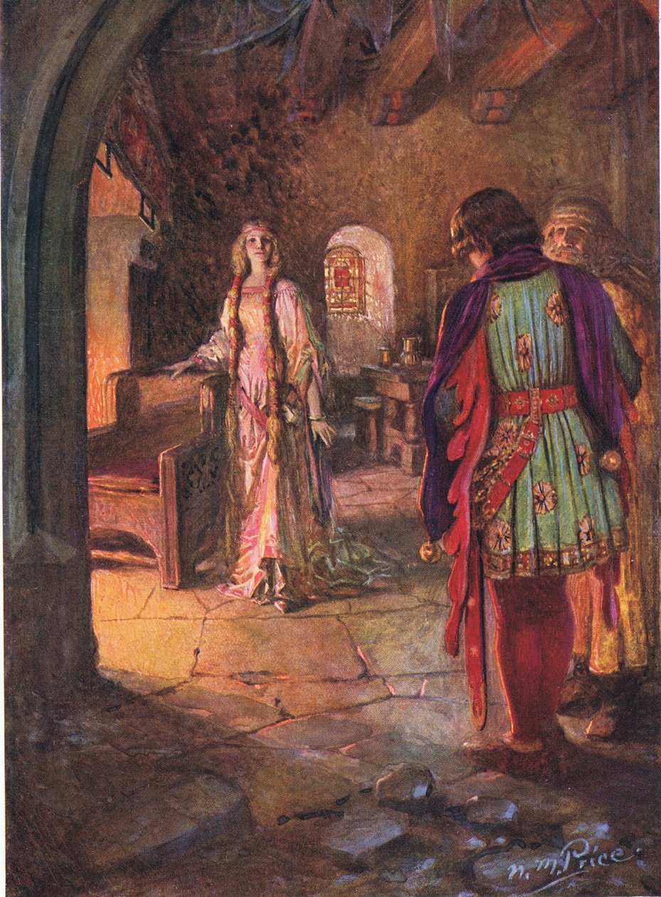 Geraint hade aldrig sett en så vacker och söt dam, illustration från "The Children
