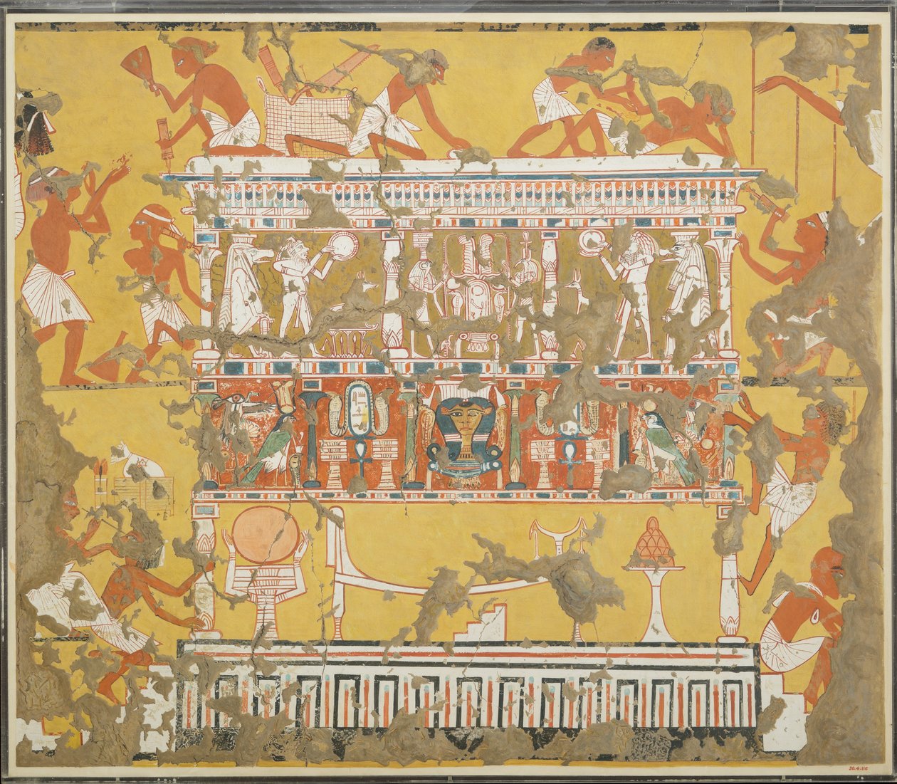 Att bygga en katafalk, Ipuys grav, ca. 1279–1213 f.Kr. (tempera på papper) av Norman de Garis Davies