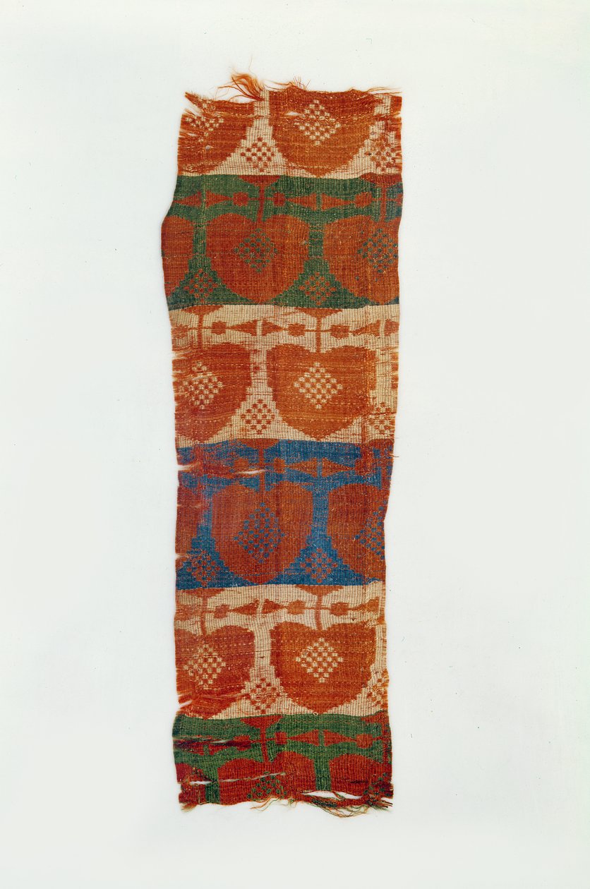 Band med dekorativa motiv av stiliserade träd (silkesbrokad) av Northern Wei Dynasty Chinese School