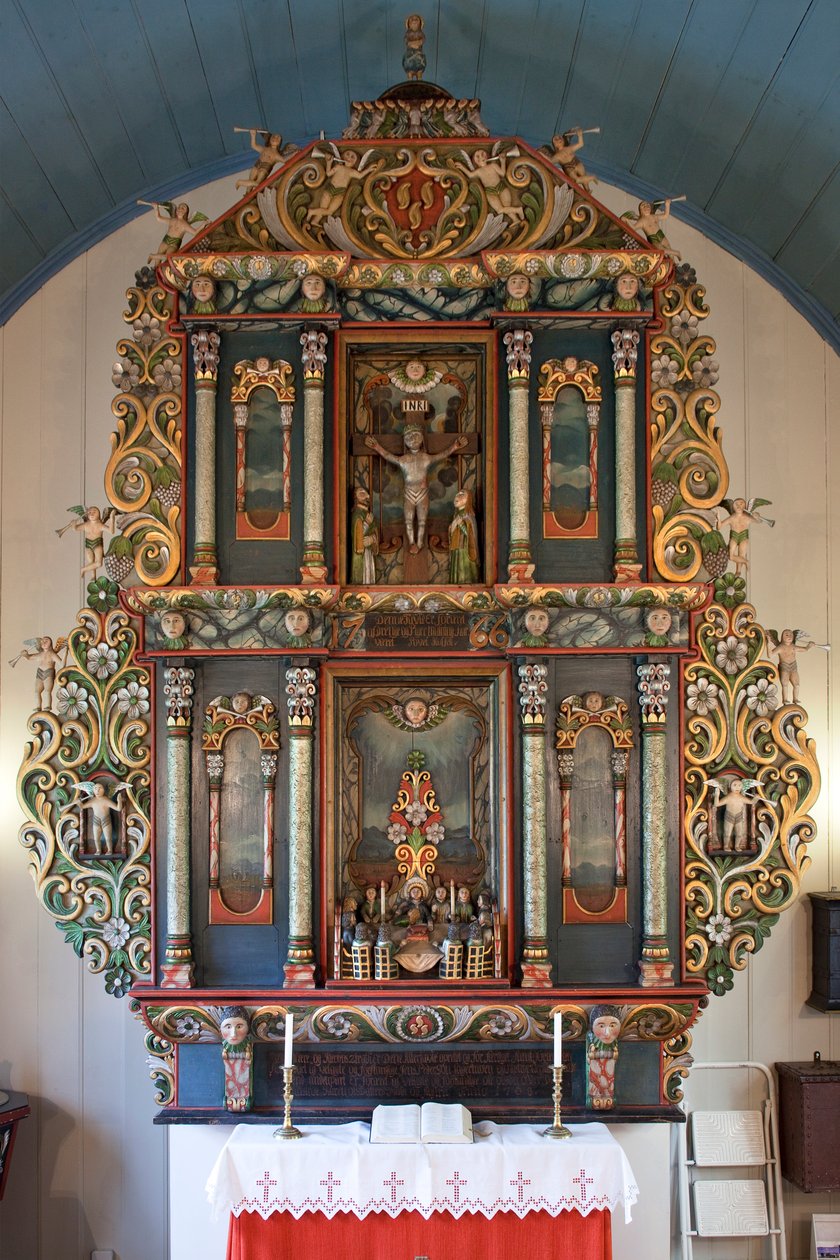 Altartavla, Mo I Rana kyrka, 1765 (målat trä) av Norwegian School