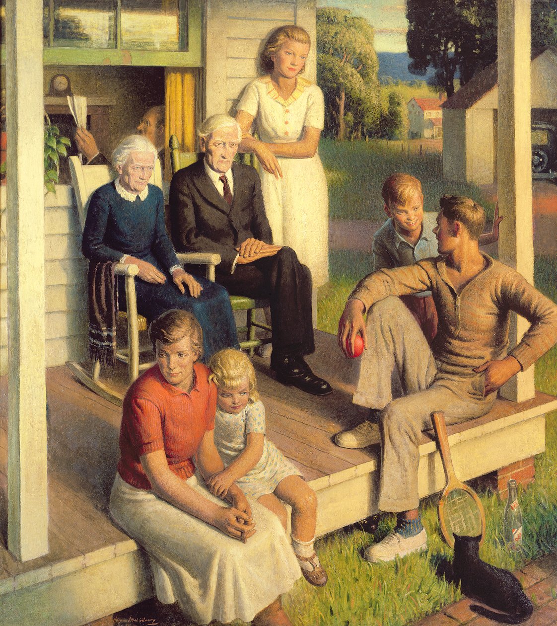 No More Chores, Family on Vacation, ca 1935 (olja på duk) av Norwood MacGilvary
