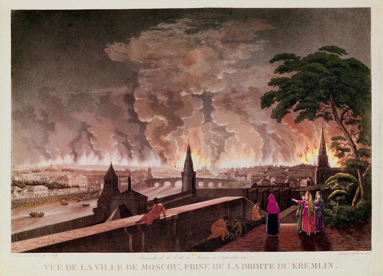 Brand i Moskva, september 1812. graverad av Gibele, 1816 av Notoff