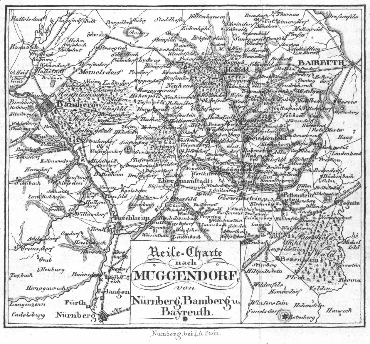 Diagram till Muggendorf av Nürnberg, Bamberg och. Bayreuth av Nürnberg Verlag J. A. Stein