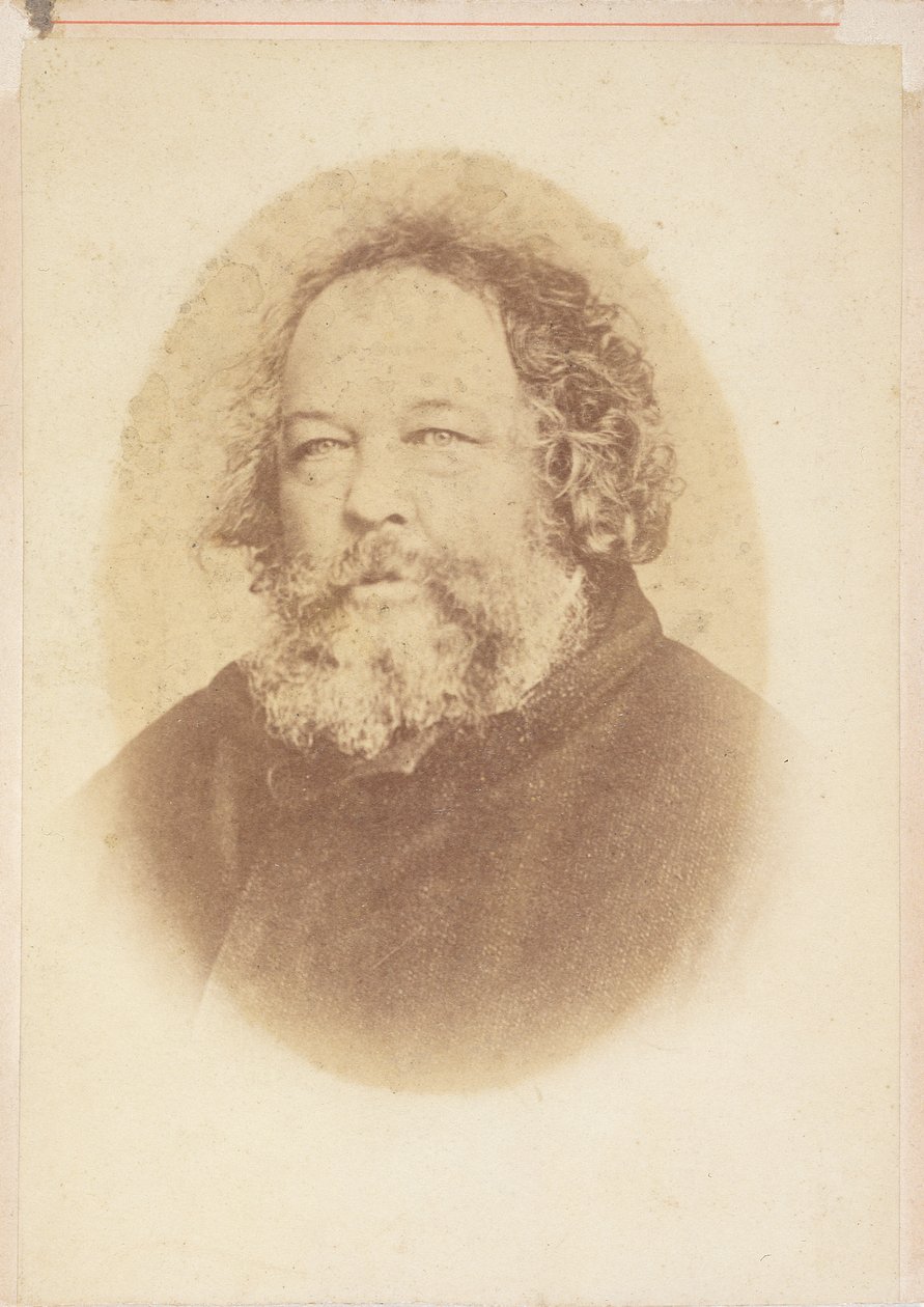 Porträtt av Mikhail Alexsandrovich Bakunin (1814-1876), av O.Meistring, Genève 1867 (sepiafoto) av O. Meistring