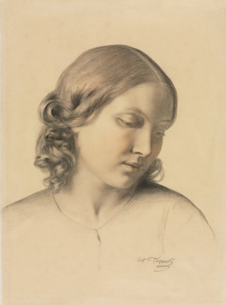 Porträtt av en ung kvinna, ca. 1854-1858. av Octave Tassaert