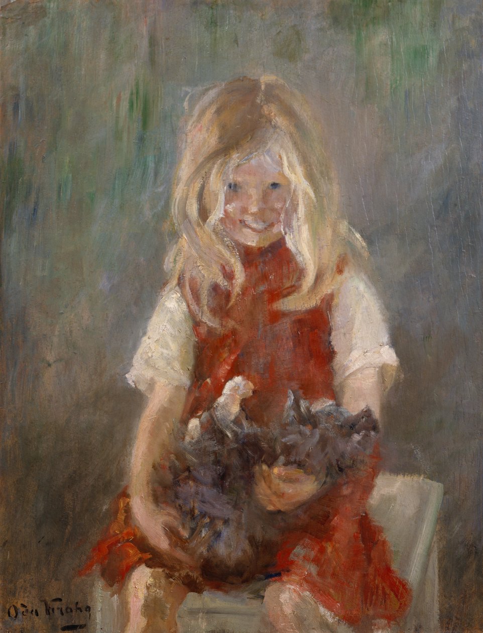Flicka med katt av Oda Krohg