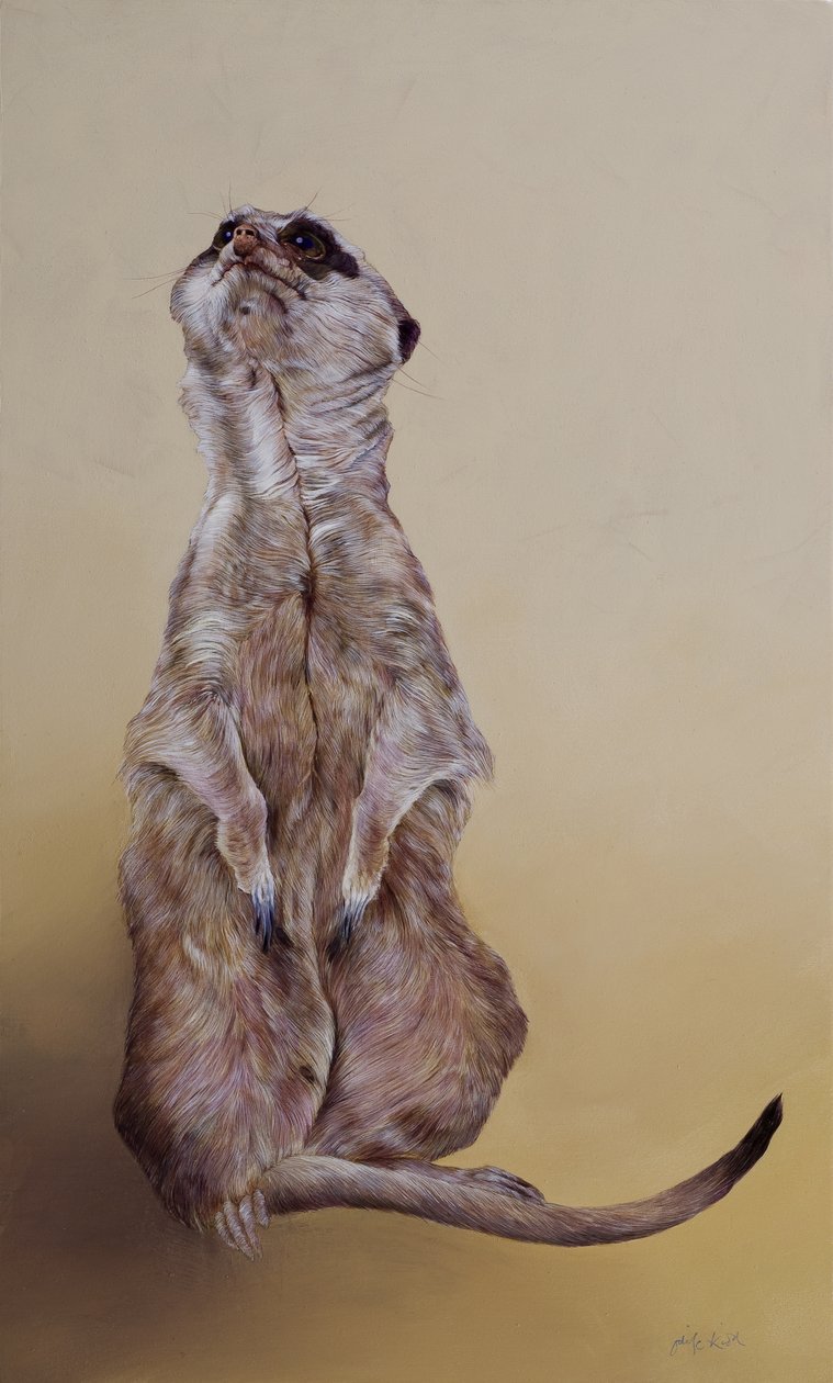 Meerkat 3, 2010 (akryl på trä) av Odile Kidd