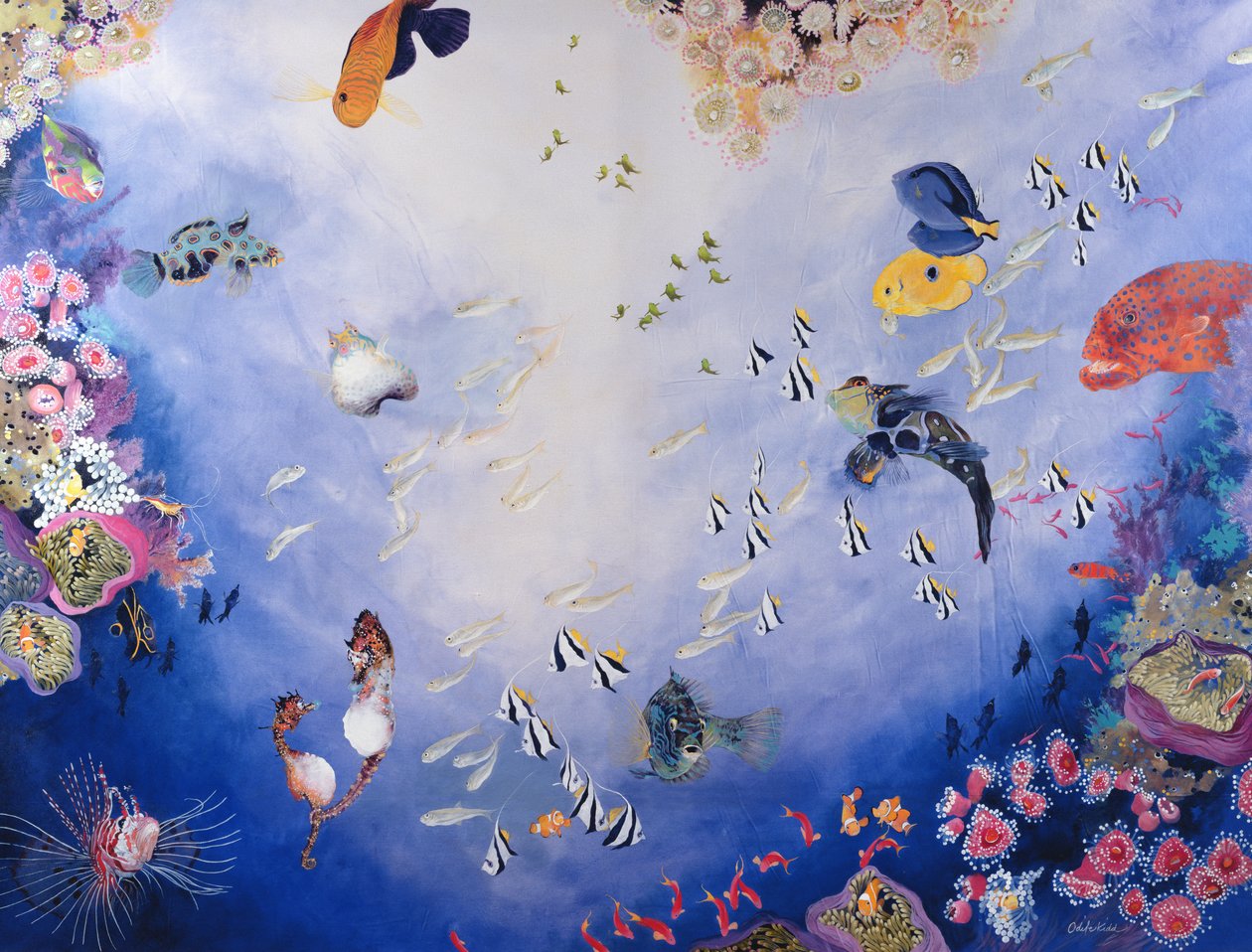 Underwater World IV (akryl på duk) av Odile Kidd