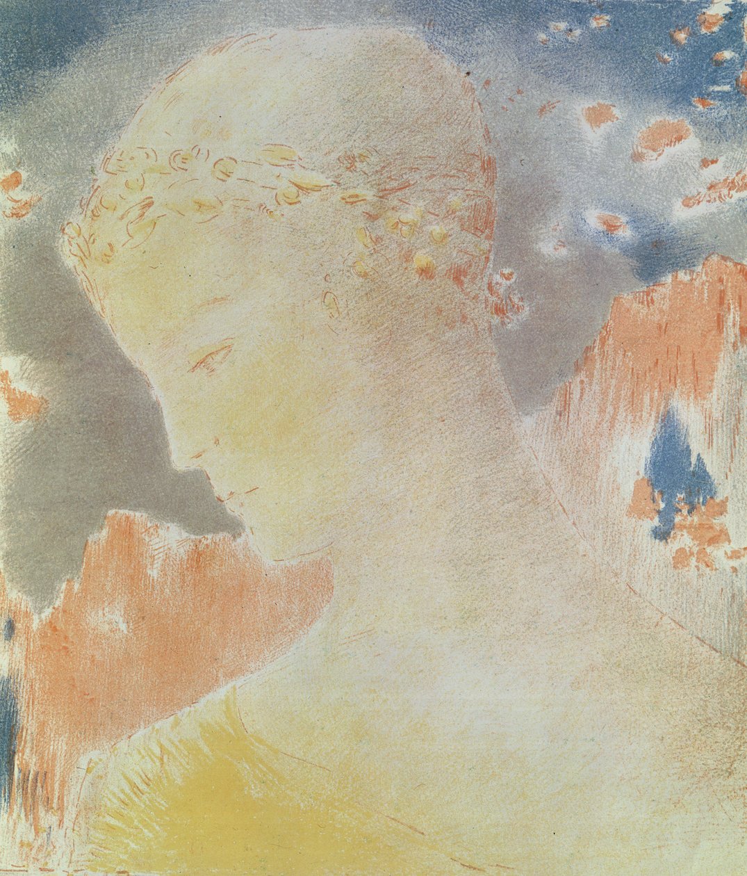 Beatrice, 1897 (litografi på papper) av Odilon Redon