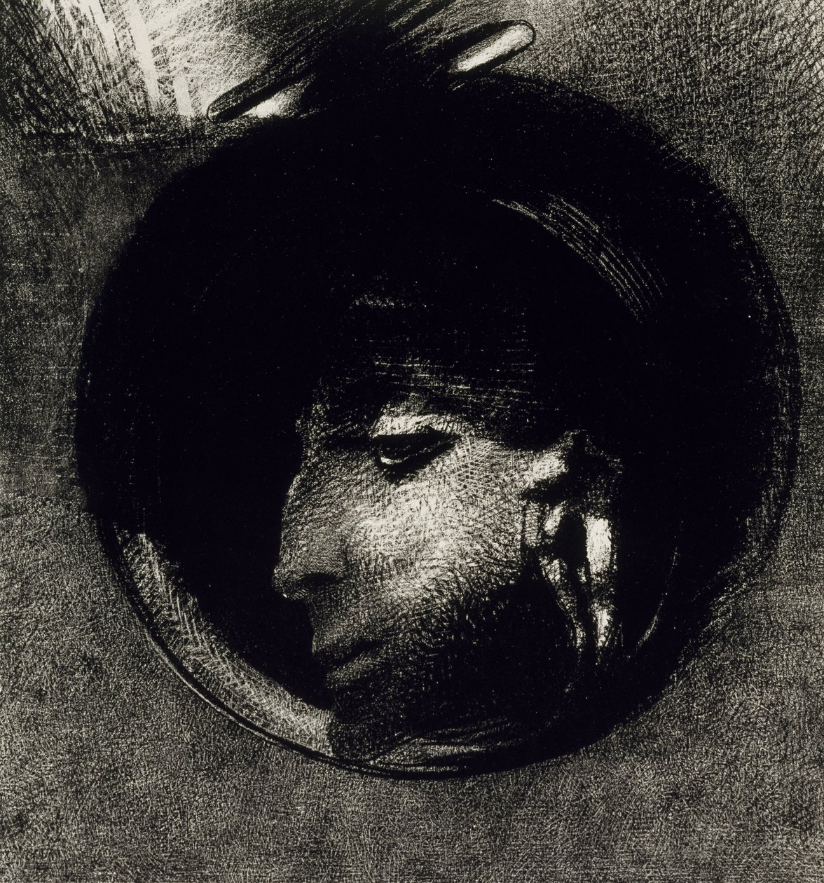 Auricular Cell, 1893 (litho på kinesisk applikeret papir) swed av Odilon Redon