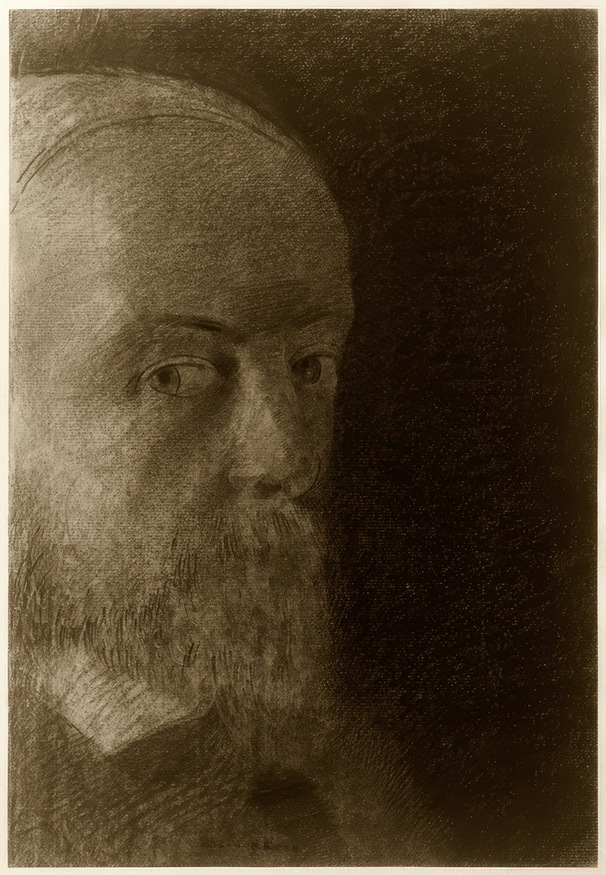 Huvud / Självporträtt av Odilon Redon