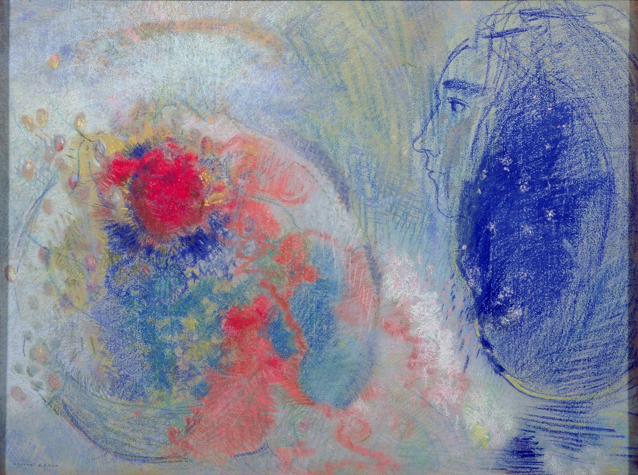 Natt och dag, 1908-11 (pastell på papper) av Odilon Redon