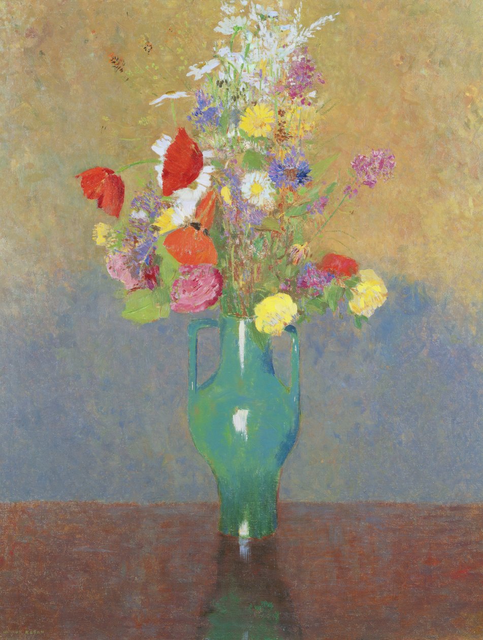Den gröna vasen, ca 1900 av Odilon Redon