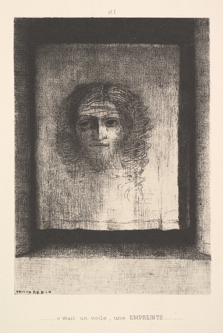 En slöja, en tryckt bild, 1891. av Odilon Redon