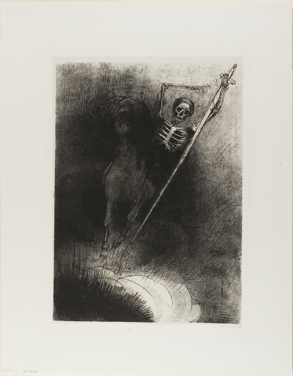 Och hans namn som satt på honom var döden, plåt 3 av 12 av Odilon Redon