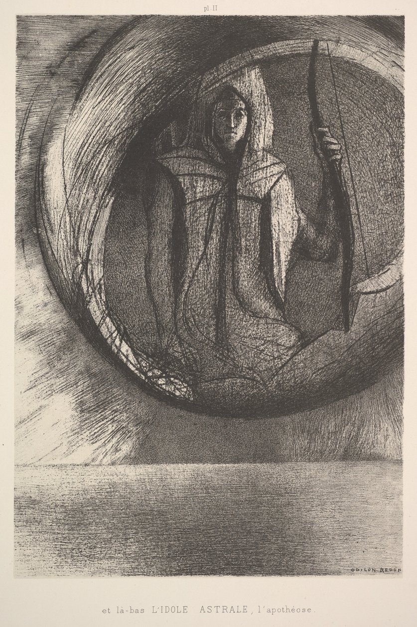 Och där borta, Astral Idol, Apotheosis, 1891. av Odilon Redon