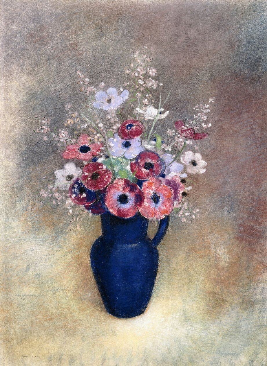 Anemoner i en kanna, 1910-15 av Odilon Redon