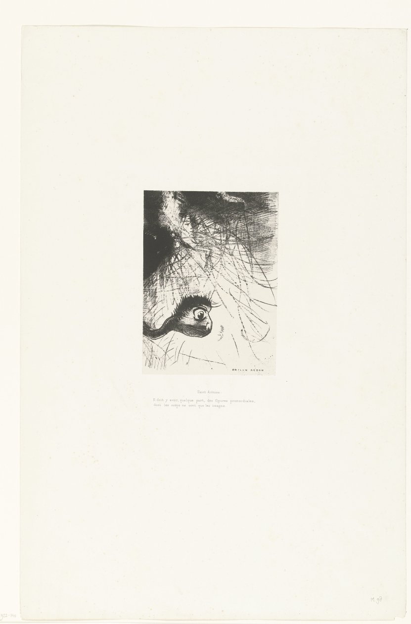 Antonius: Någonstans måste det finnas arketyper vars kroppar bara är reflektioner Sainte Antoine: Il doit y avoir, quelque part, des figures primordiales, dont les corps ne sont que les images Tentation de Saint-Antoine (2) (serietitel) Begäran från d av Odilon Redon
