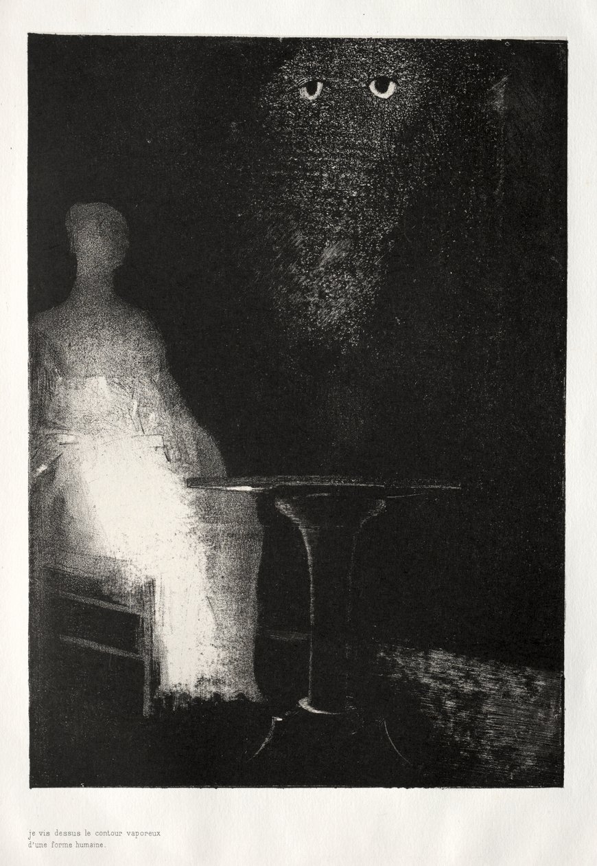Nedan såg jag de ångformiga konturerna av en mänsklig form av Odilon Redon
