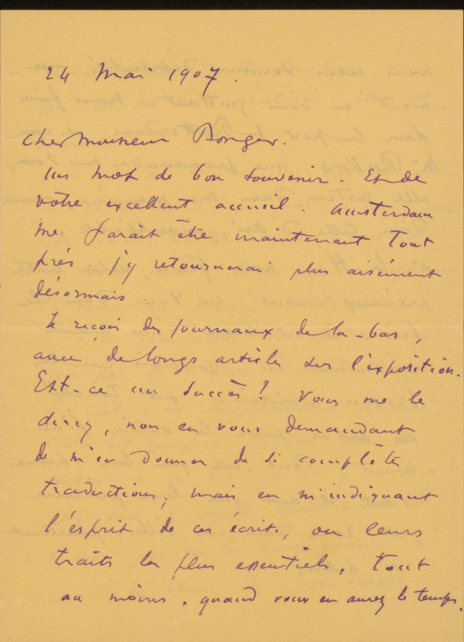 Brief an Andries Bonger av Odilon Redon