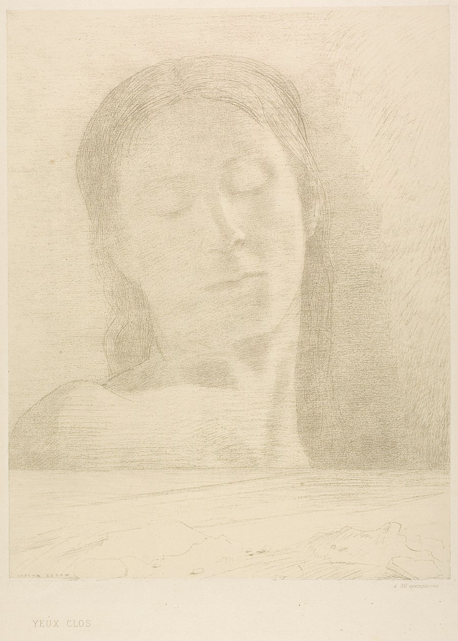 Stängda ögon av Odilon Redon