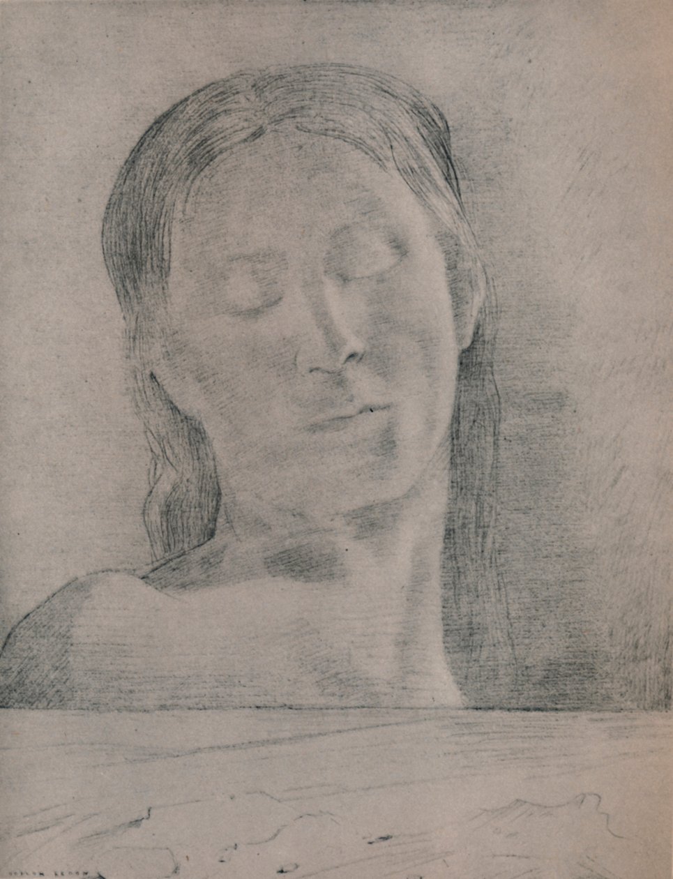 Slutna ögon, ca 1890, 1946 av Odilon Redon