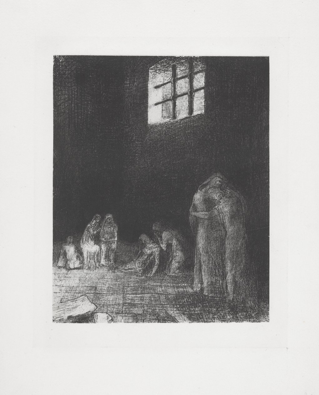I skuggorna av människor som gråter och ber... av Odilon Redon