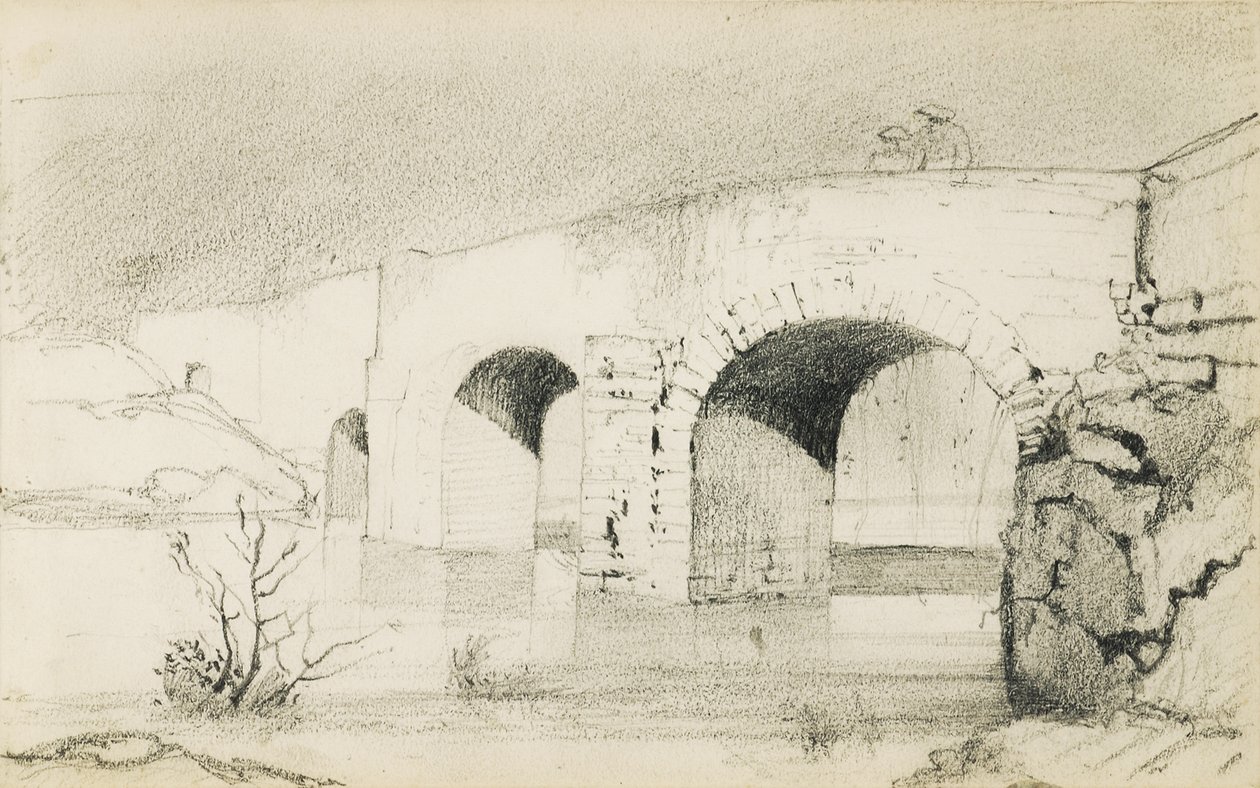 Ritning från ett album med titeln "Baskien", 1862-63 av Odilon Redon