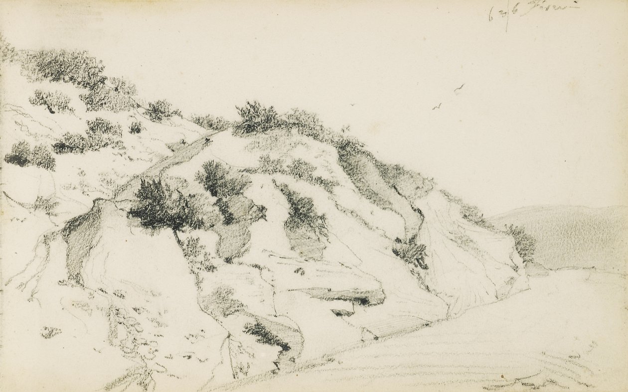 Ritning från ett album med titeln "Baskien", 1862-63 av Odilon Redon