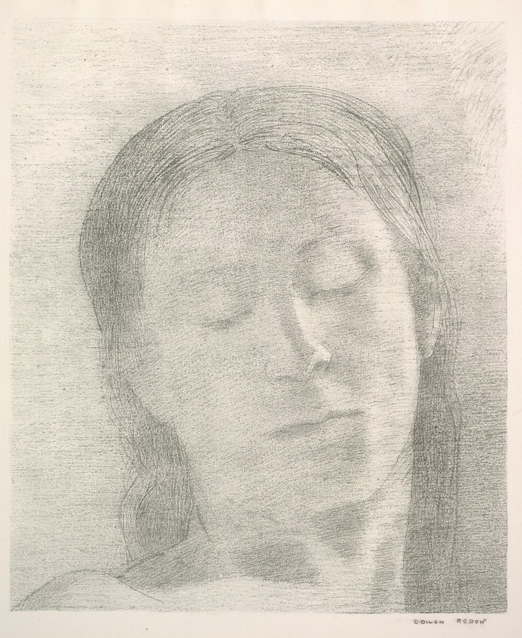 Slutna ögon, 1890. av Odilon Redon