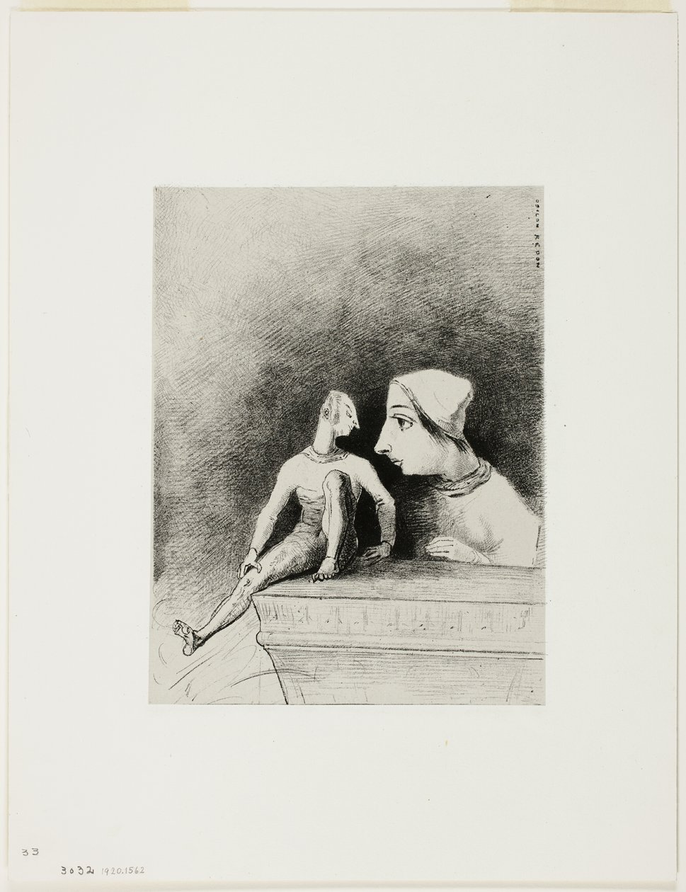 Felineness, tallrik sju från In Dreams av Odilon Redon
