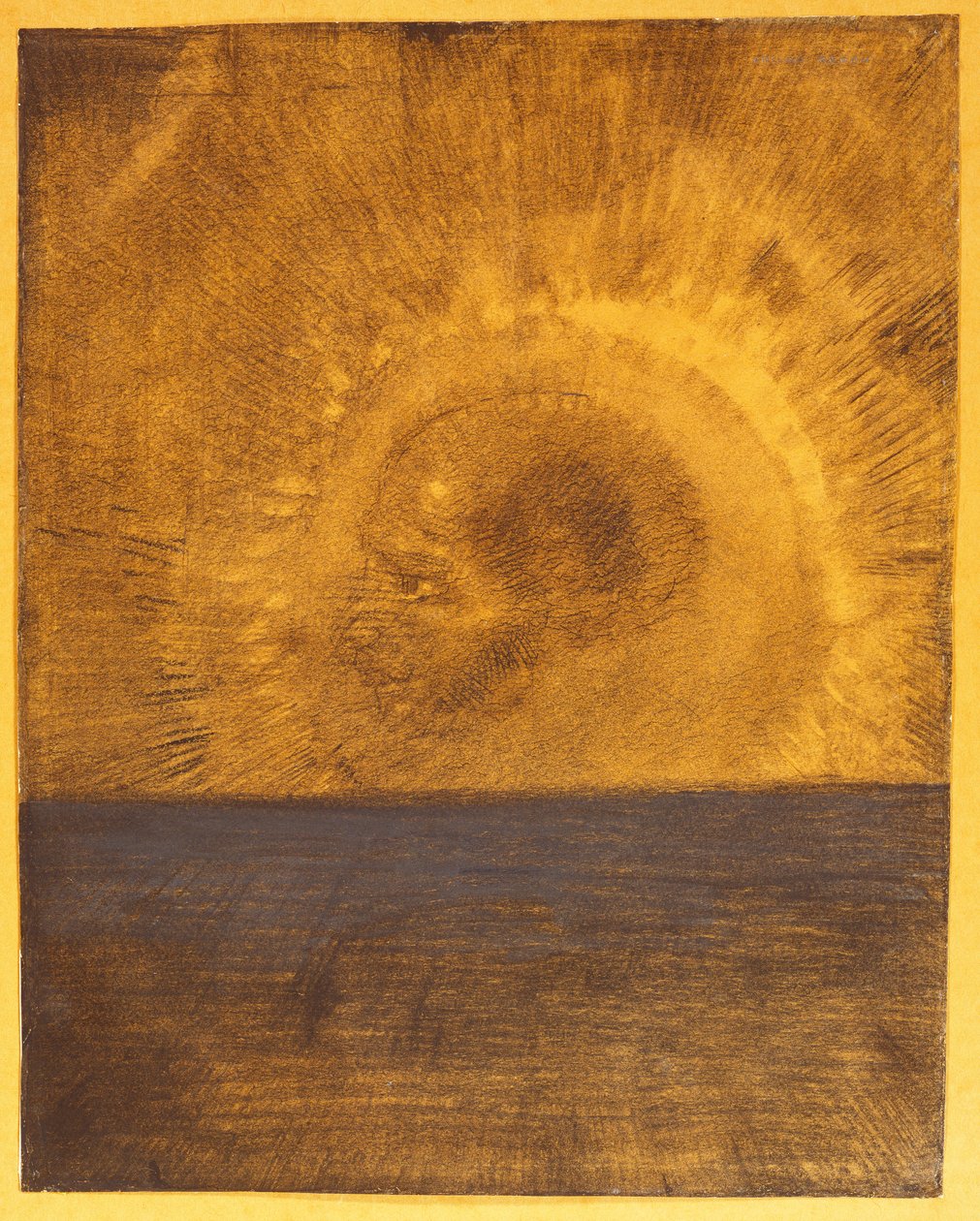 Flytande huvud, ca 1885 av Odilon Redon