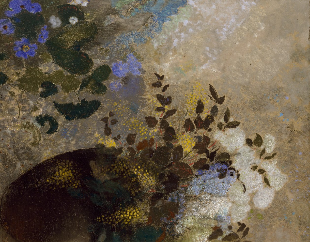 Blommor i en svart vas, c.1909-10 av Odilon Redon