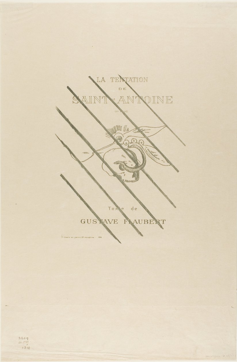 Frontispice/Titelskylt för Tentation de St. Antoine av Odilon Redon