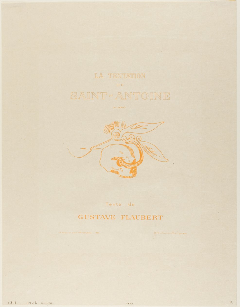 Frontispice/Titelskylt för Tentation de St. Antoine av Odilon Redon