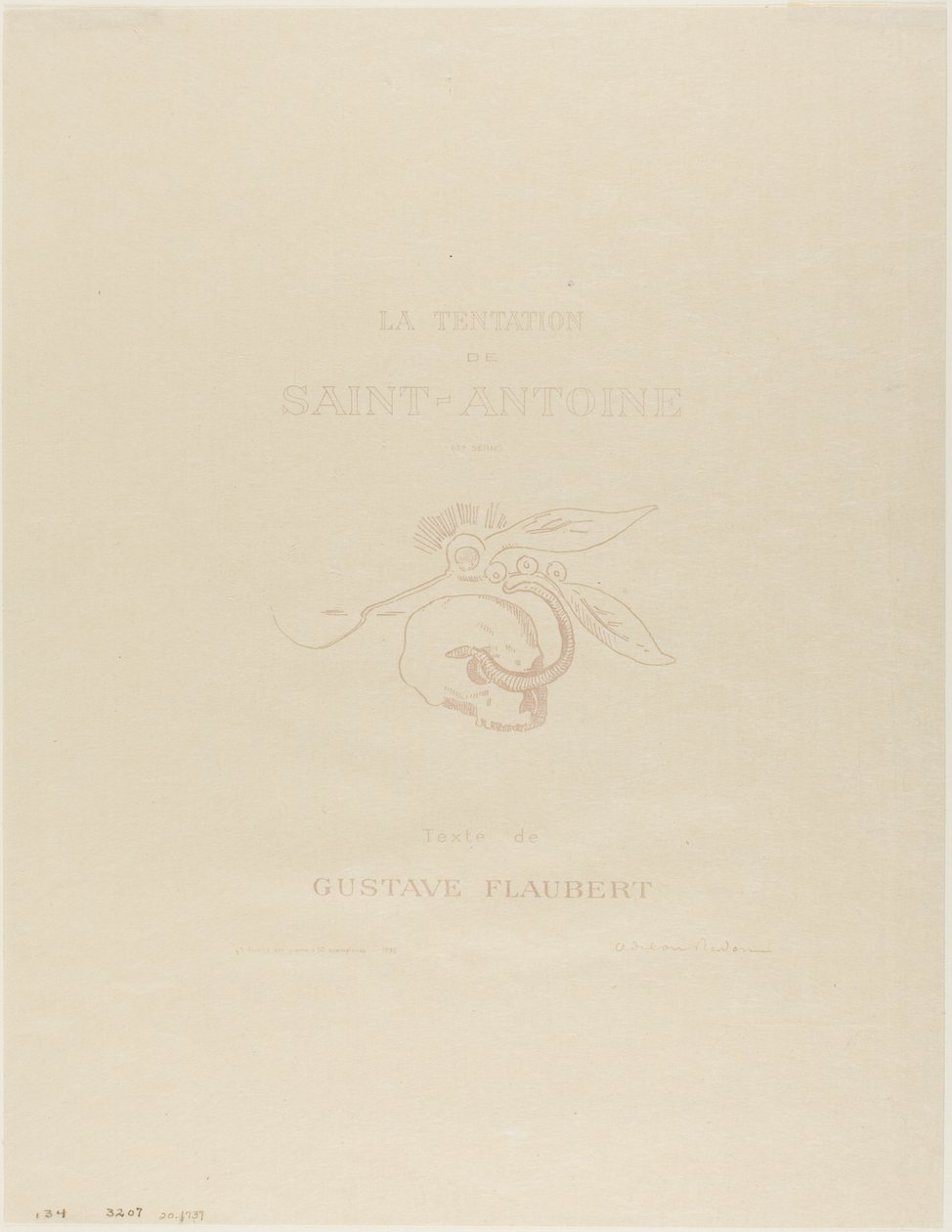 Frontispice/Titelskylt för Tentation de St. Antoine av Odilon Redon
