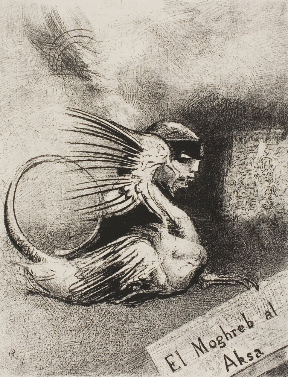 Frontispice för El Moghreb al Aksa av Edmond Picard av Odilon Redon